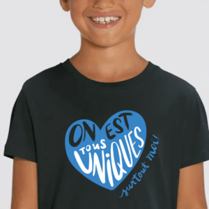 T-shirt enfant "ON EST TOUS UNIQUES" Noir