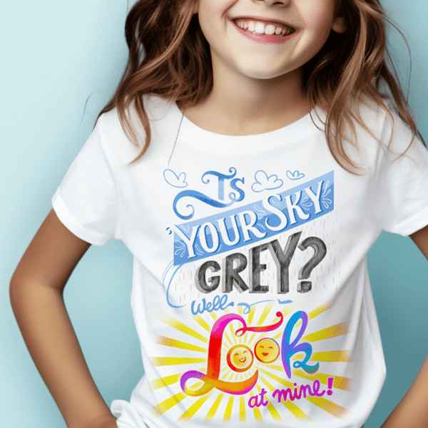 T-SHIRT ENFANT IS YOUR SKY GREY