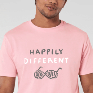 T-shirt adulte "HAPPILY DIFFERENT" Rose pastel