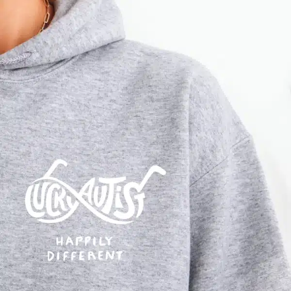 Grey LUCKY AUTIST Hoodie